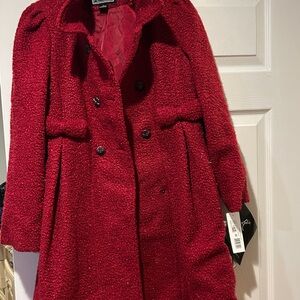 Rothschild Red Girls Size L (14) sparkle, red coat bow coat